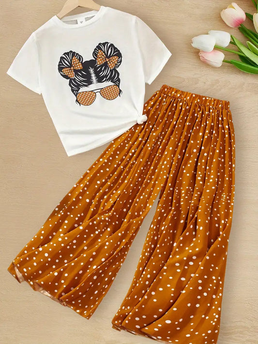 Casual Style Teen Girls 2 Pc Set (Turmeric)