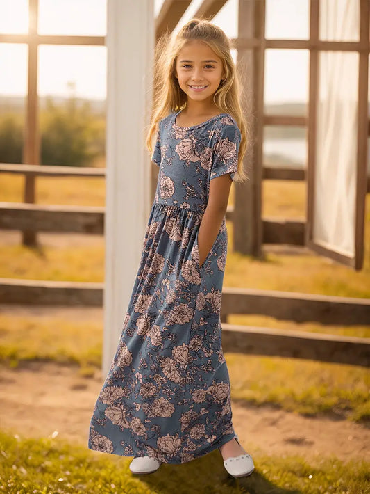 Girls Summer Dress (Long Loose and Casual)