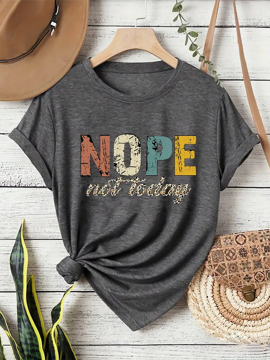Casual T-shirt Nope Print (Grey)