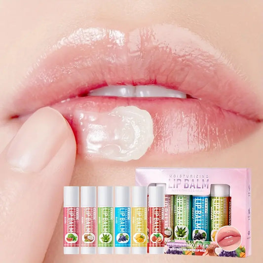 6 Pack Fruit Flavor Lip Balm Set