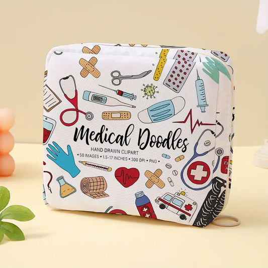 Sanitary Pouches Polyester Cosmetic Bag (12cm x 12cm)